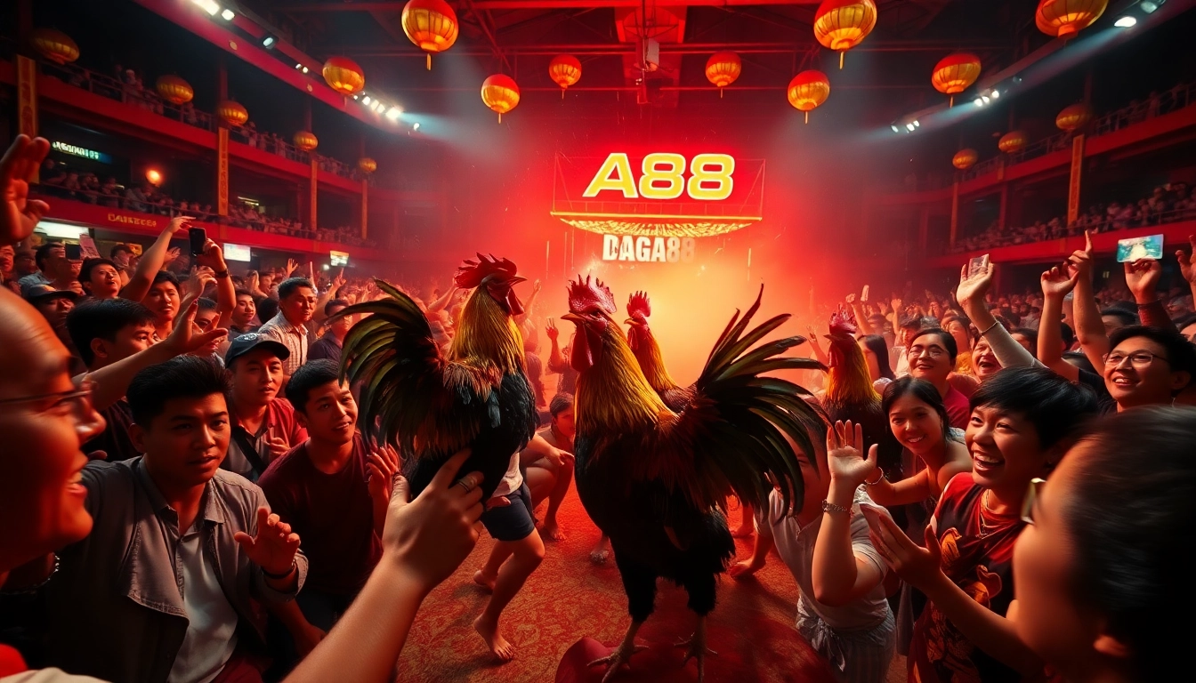 Experience the thrill of live cockfighting at dagawin.live with energetic crowds and vibrant atmosphere.