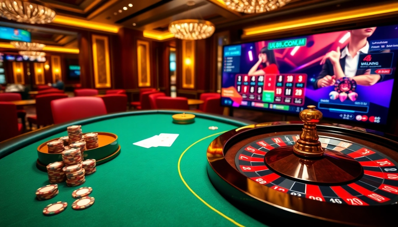 Experience thrilling gameplay at UU88.COM with high-quality poker chips and an elegant roulette wheel.