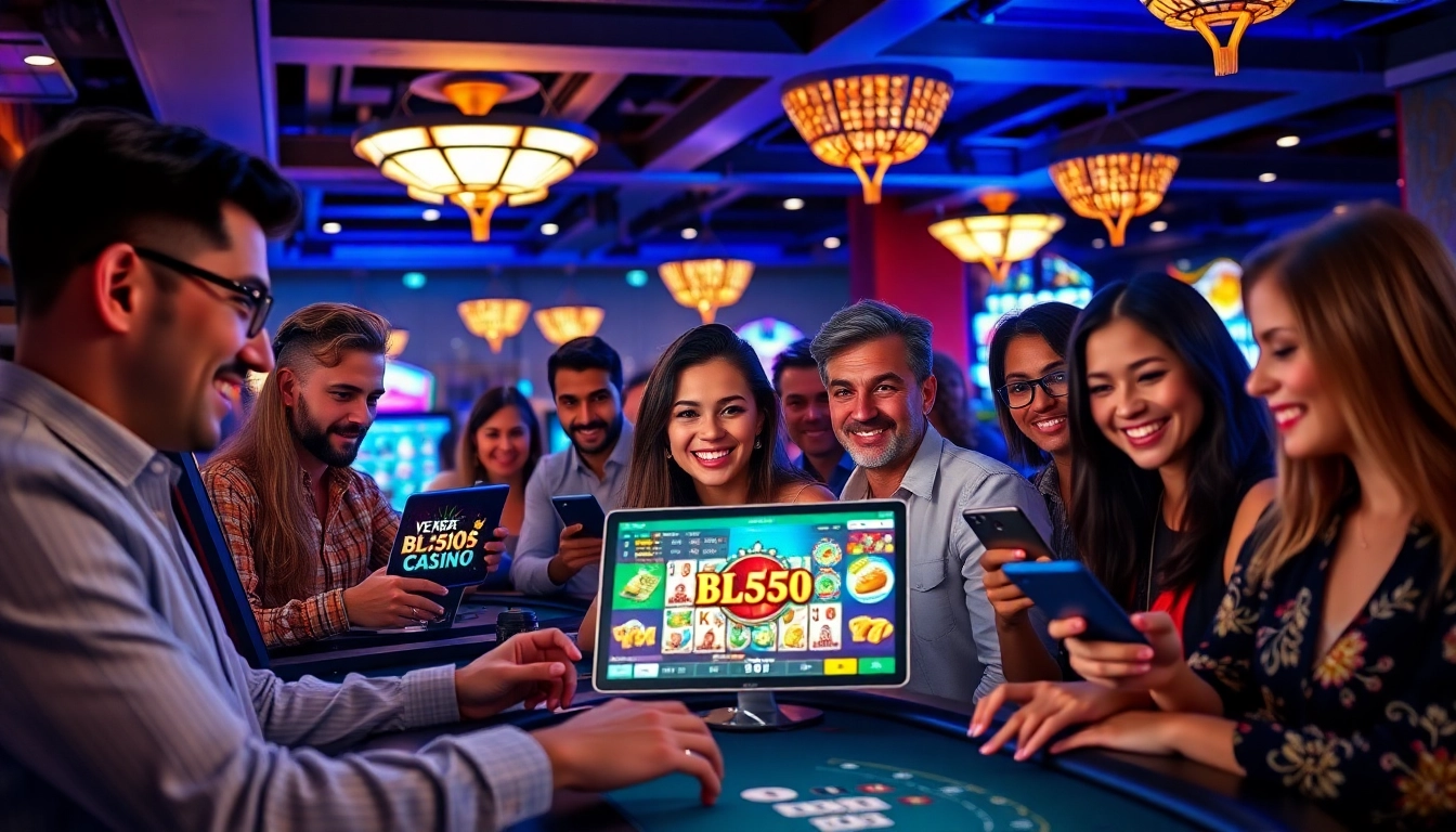 bl555.co.uk vibrant online casino scene with players enjoying games