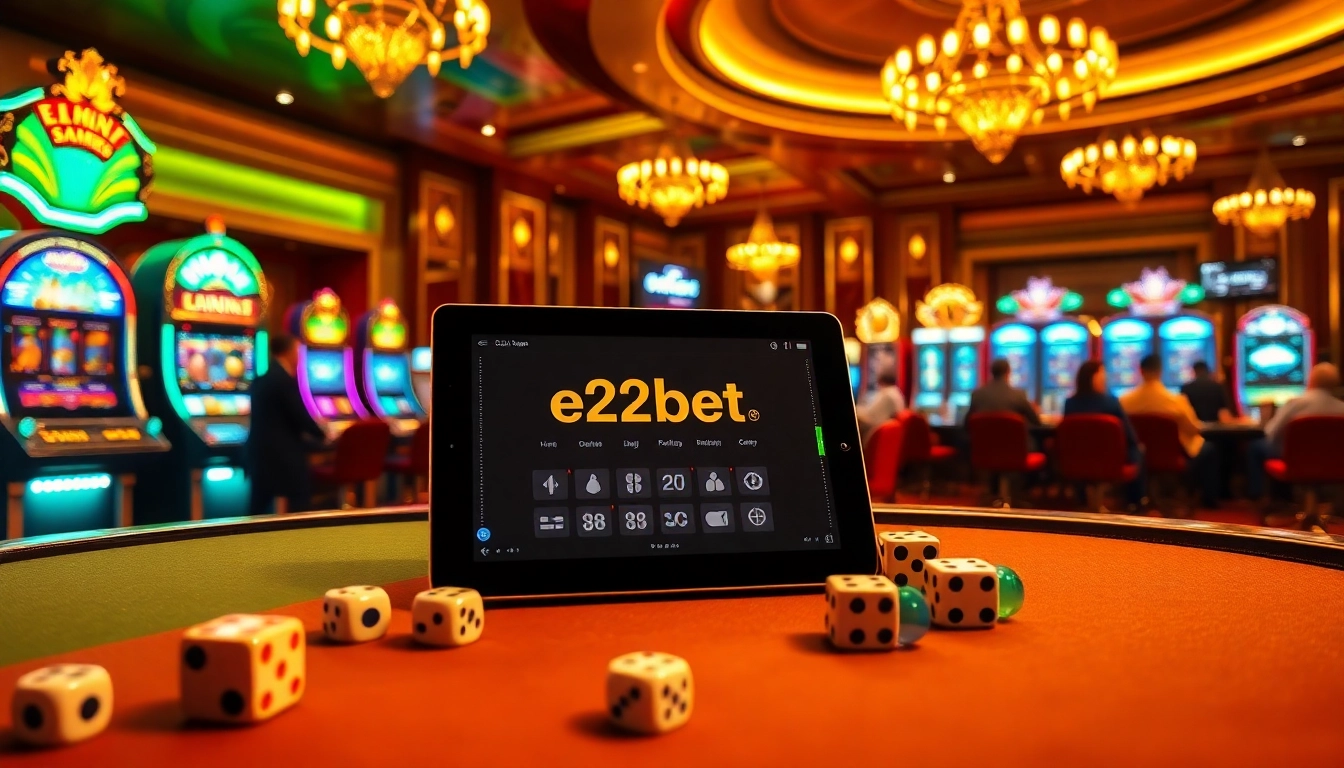 Experience thrilling online gambling excitement with https://e2bet-games.org at a luxurious casino setting.