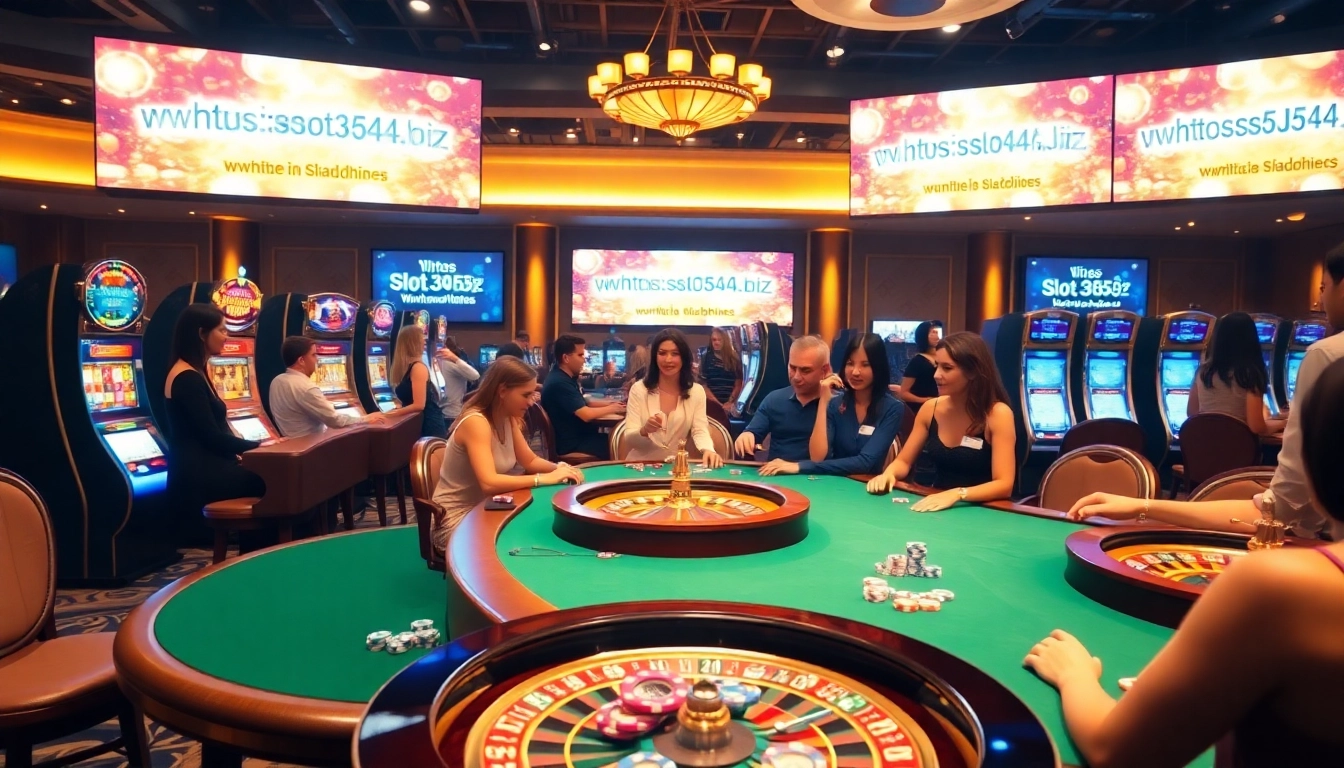 Engaging players at slot machines in a vibrant casino environment highlighting https://slot3654.biz.